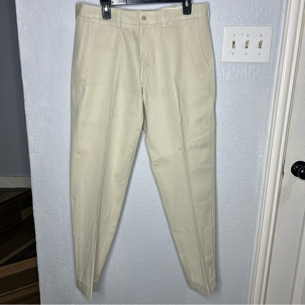 Polo by Ralph Lauren Preston Pant Kaki Tan Cotton Men Dress Pant Size 34/30 - Picture 2 of 14